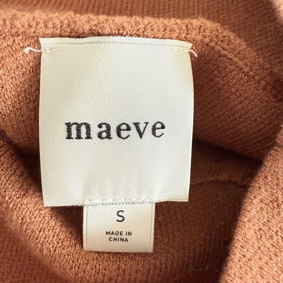 Anthropologie Maeve CARYS Mock Neck Sweater Womens Small Cedar Hearts Oversized - Picture 7 of 11